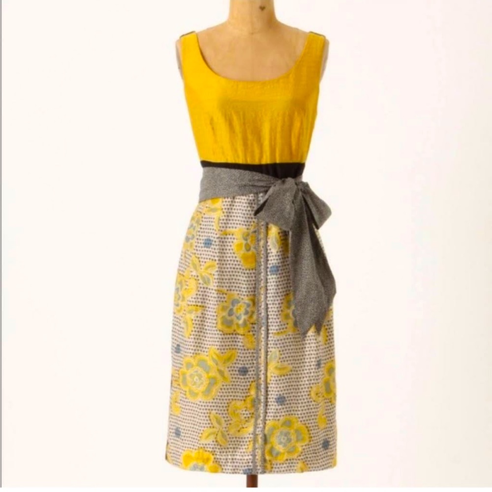 Edme & Esyllte for Anthropologie Blooming Goldenrod Dress. MSRP $138 Size 8